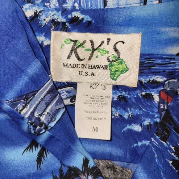 Ky's men's Hawaiian WWII bomber plane shirt M - Picture 3 of 5